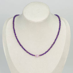 Колье из Аметиста и Кунцита 38 см +