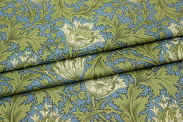 Импорт. хлопок Аллана цв.сине-голубой/оливково-салатовый, ш.1.45м, хлопок-100%, 100гр/м.кв - Купава фото 5