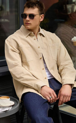 Рубашка вельвет F221-0470 l.beige - Primm фото 2