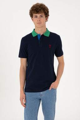 Erkek Regular Fit Polo Yaka Lacivert Ti__rt Sepette S_rpriz _ndirim
