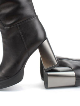 02-B6237-6051Z-6BM-1 BLACK Сапоги зимние женские (натуральная кожа, натуральный мех) - Фабричный китай фото 13