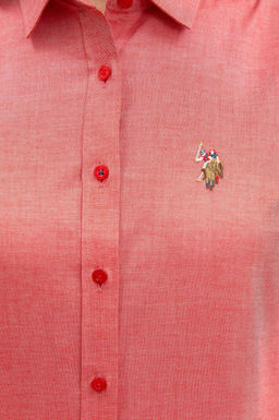 Женская красная базовая рубашка с длинным рукавом Неожиданная скидка в корзине - U.s. polo assn фото 5