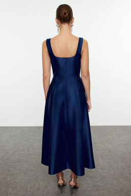 TRENDYOLMILLA Lacivert A-Kesim Saten Dokuma S?k Abiye & Mezuniyet Elbise TPRAW25EL00040 фото 12