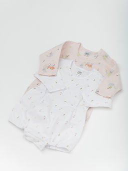 Комбинезон для девочки с длиным рукавом 2шт., бел/роз - Lesi kids фото 18