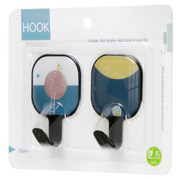 Крючок на липучке Животные металлический с ПВХ вставкой, 2 штуки, 6,7х4,5х2,5см, форма квадрат, в блистере (Китай) - Домашняя мода фото 3