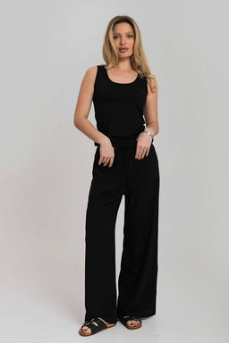 Майка из кулирки с лайкрой М326013а чёрный - Елена фото 2