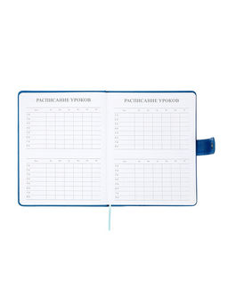 Дневник школьный 1-11 класс, лассе, обложка искуственная кожа синяя, с хлястиком