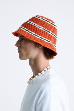 STRIPED CROCHET HAT - Zara фото 2