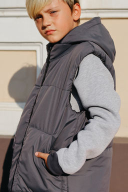 Бомбер утепленный, меланж - Inzibe фото 26