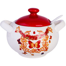 30778 Сахарница с крышкой 375мл с ложкой 3пр Романтика доломит LR (х36) - Mayer&boch фото 2