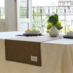 Дорожка Этель ECO, цвет оливковый, 40×136/±6 см, 70% хл, 30% лён, 190 г/м²