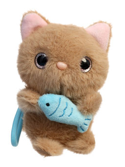 Мягкая игрушка "Котик с рыбкой", 13 см, МИКС