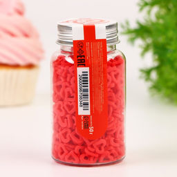 Кондитерская посыпка Сердце красная, 50 г