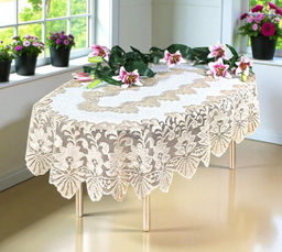 Скатерть арт. 226251/100/3, овальная, размер 100 см * 150 см, цвет: кремово-золотистая