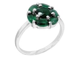 Кольцо из серебра зеленый агат, Элисон