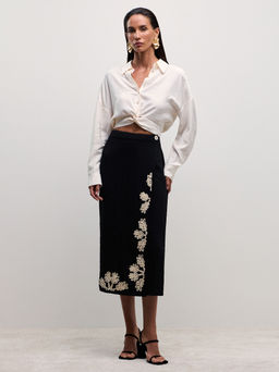 Миди юбка с вышивкой / Zarina  фото 3