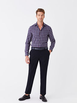 Regular Fit Uzun Kollu Ekose Gabardin Erkek G?mlek