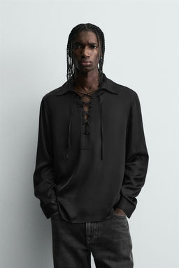 FLOWING POLO SHIRT WITH DRAWSTRING - Zara фото 2