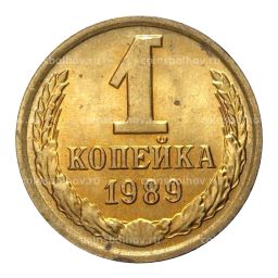 Монета 1 копейка 1989 года