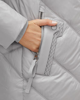 Куртка зимняя женская из овчина стильная и модная серого цвета 7348Sr - Visdeer фото 12