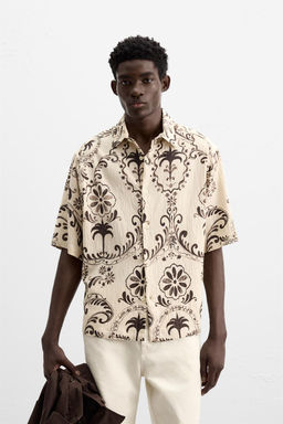 TEXTURED SHIRT WITH PRINT - Zara фото 2