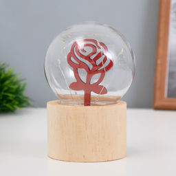 Фигурка светящаяся RISALUX Роза, LED-ночник, 3?AG10, шар-8 см, 6.5?6.5?11.5 см
