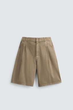 BERMUDA RELAXED FIT  PLIEGUES / Beige