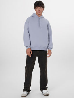 Теплое худи мужское фиолетовое с начесом