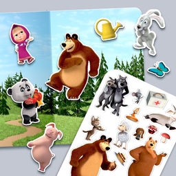 Магнитная игра Развивающий, Маша и Медведь