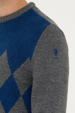 U. S. Polo Assn Мужской серый меланжевый свитер - U.s. polo assn фото 7