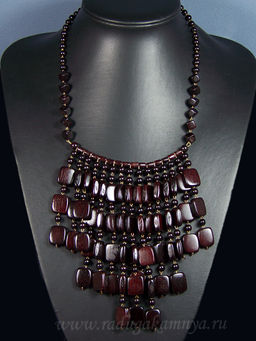 Украшения из дерева - Колье, 48см