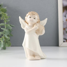 Фигурка керамика Ангелочек с сердечком в руках, 6.5?4.5?11.5 см