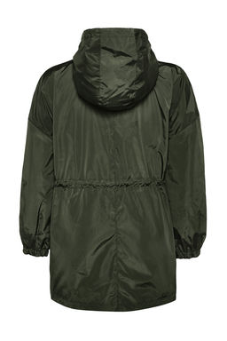 Haki Oversize Kapusonlu Su Gecirmez Yagmurluk Mont TWOAW24MO00160