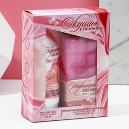 Подарочный набор косметики Окунись в нежность!, гель для душа 300 мл и крем для тела 200 мл, Чистое счастье  фото 10