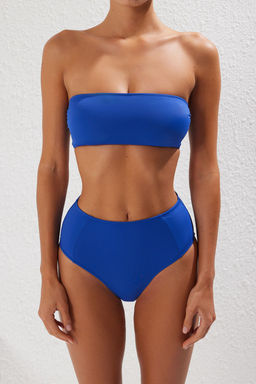 TRENDYOLMILLA Leopar Desenli Straplez Yuksek Bel Hipster Bikini Tak?m? TBESS22BT0018 фото 30