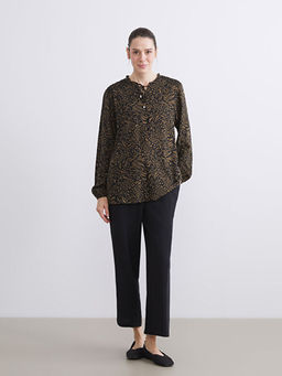 Ba?lamal? Yaka Desenli Bluz