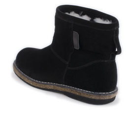 Унты женские на войлочной подошве Замша, овчина, черные - Roshva фото 3