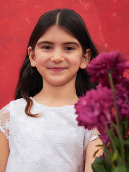 Bisiklet Yaka K?sa Kollu K?z ?ocuk T?l Elbise