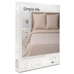 КПБ Simple Life 1,5 спальный, бязь, 100 % хлопок, пл. 120 гр./кв.м., Stripe (Страйп) Пододеяльник 146*217, простыня 150*217, наволочка 70*70 (2 шт.) - Традиция фото 9