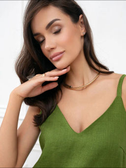 Сарафан женский Лён Зеленый М-18С MODAMICA