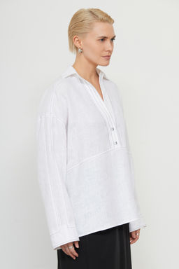 Рубашка oversize изо льна GRIOL  фото 7