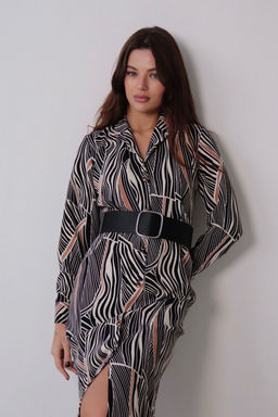 Платье-рубашка с английским воротником принт - Martichelli фото 222