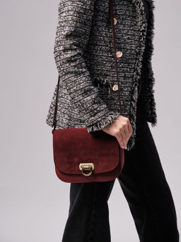 Сумка замшевая Azaro 30741 бордовое вино