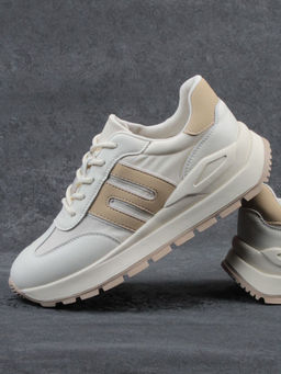 03-WG040-2M MILK/BEIGE Кроссовки демисезонные женские (натуральная кожа) - Фабричный китай фото 18