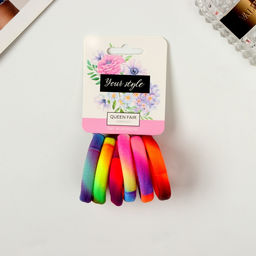 Цена за 3 шт. Резинки для волос «Пятнистый орнамент», набор 6 шт., яркость