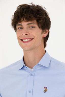 U. S. Polo Assn Мужская синяя рубашка с длинным рукавом - U.s. polo assn фото 9