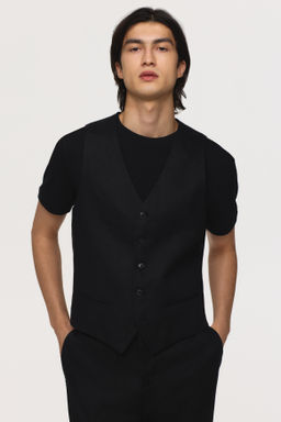 Chaleco de traje en lino Slim Fit - H&m фото 4