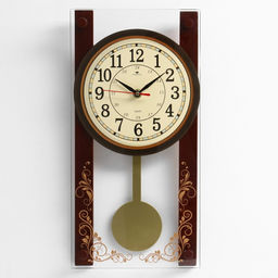 Часы настенные интерьерные «Лоза», бесшумные, плавный ход, маятник, от батареек 2×АА