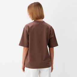 Футболка оверсайз с нашивкой женская MINAKU: One Most Brand, коричневая, размер 44