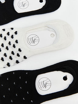 Kaymaz Topuk Desenli Kad?n Babet ?orap 3l?